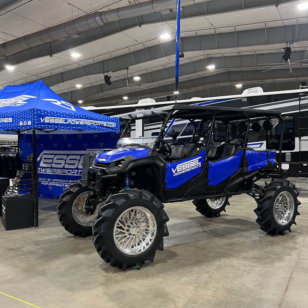 A Vessel Powersports off-roading vehicle and show set-up.