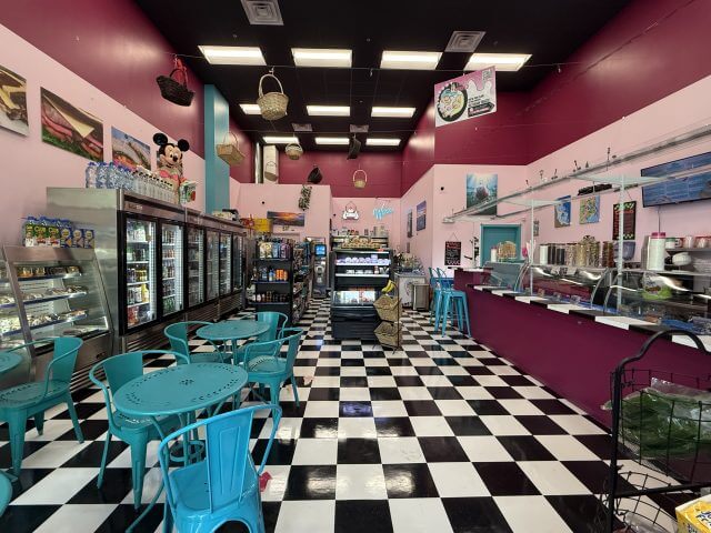 Inside AJ's Market & Ice Cream at Southtowne in Pensacola.
